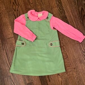 TBBC green and pink outfit. Cotton Blouse and Jumper - both size 5.